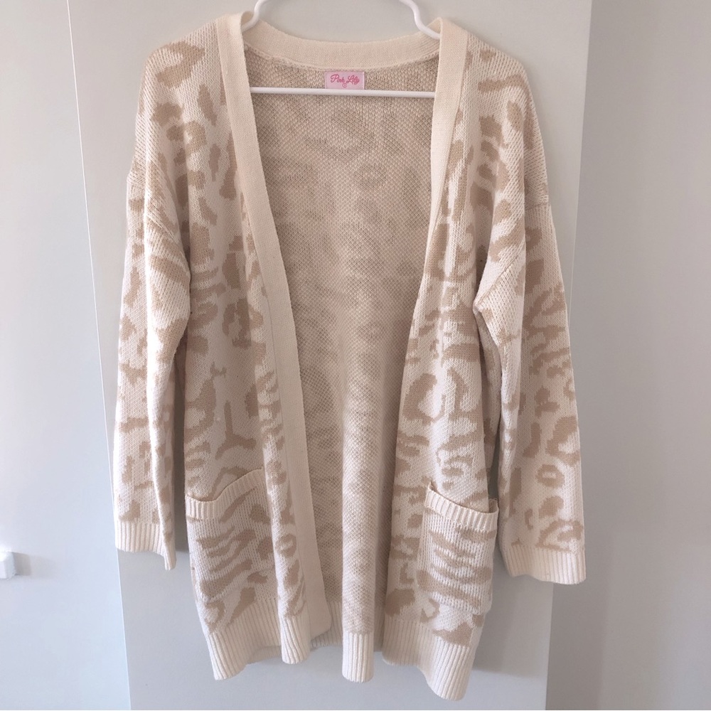 NWOT Pink Lily Leopard Print Cardigan